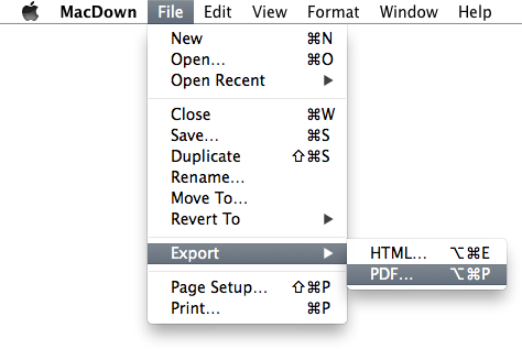 macdown pdf export page numbers