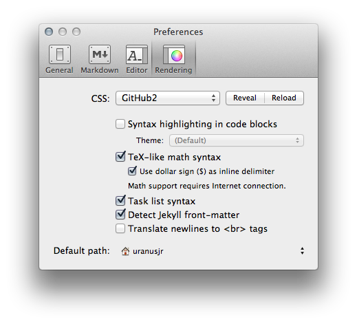 Rendering preferences